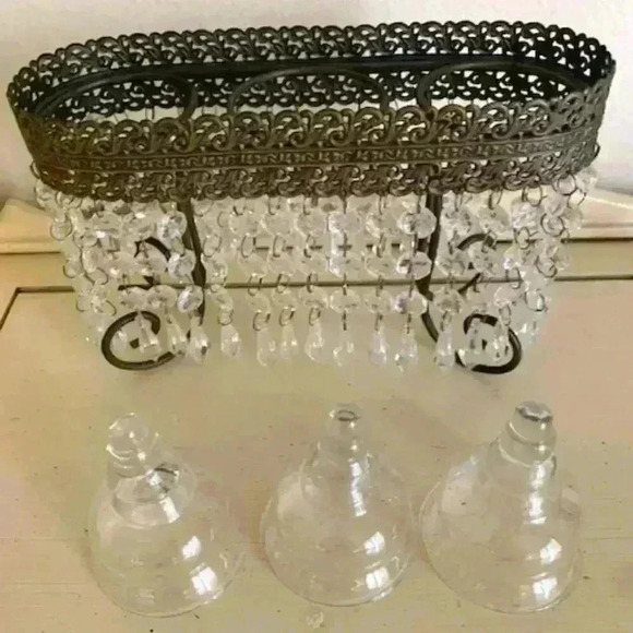 Vintage Candleholder with Crystals - Picture 1 of 7